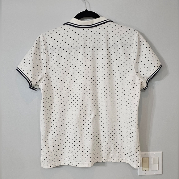 L.L. Bean Blue and White Fitted Polo Button Down Shirt - Picture 3 of 3